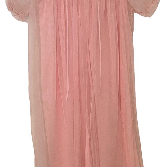 VINTAGE Woman's Size Small Pink Embroidered Sleep Nightgown Set Made In USA - Picture 16 of 16